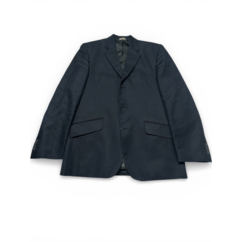 Banana Republic‎ Navy Linen Cotton Blazer Mens 38S Tailored 2 Button Sport Coat